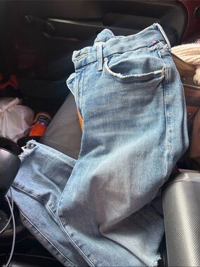MOTHER Light Blue Denim Ankle Stepy Jeans